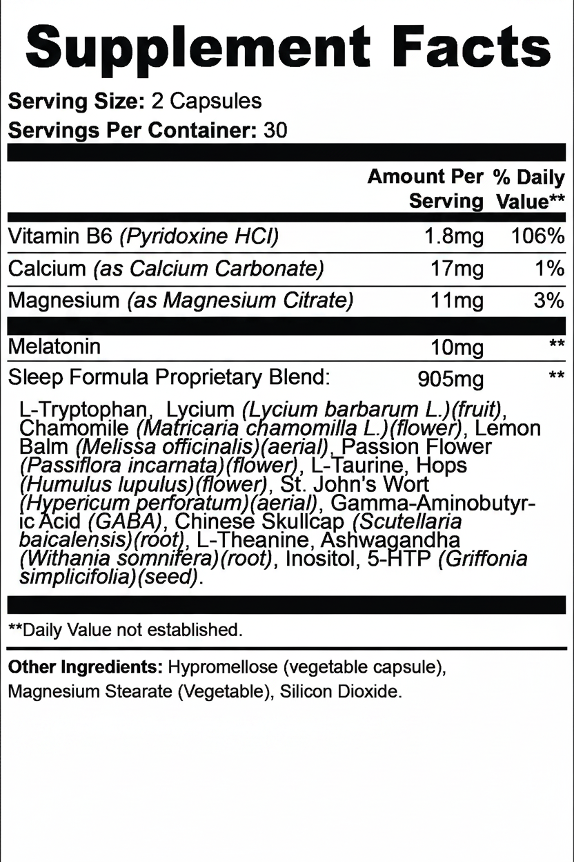 Somna Sleep Formula – Magnesium & Ashwagandha Capsules